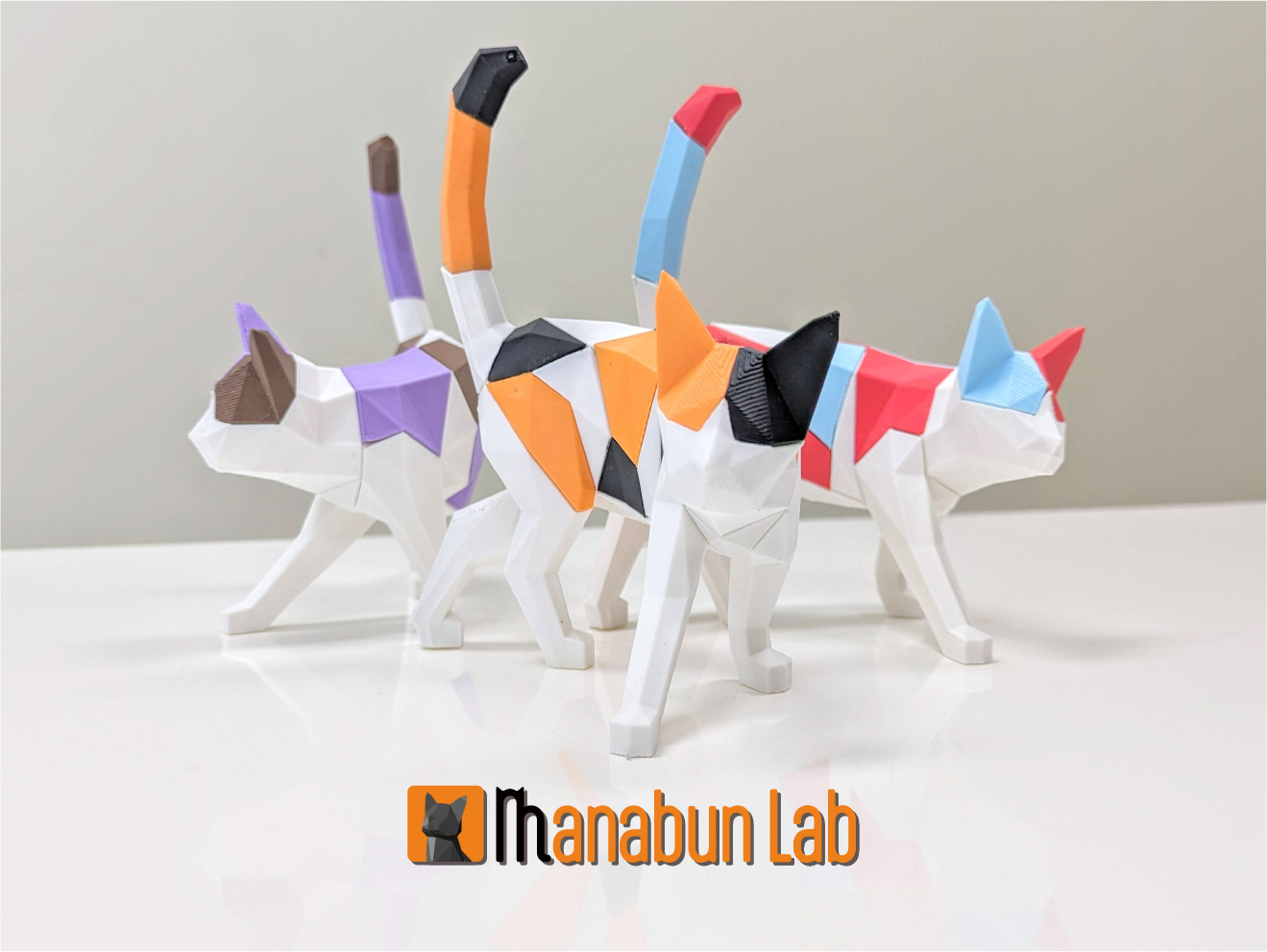 Gato Quebra-cabeça Low Poly Articulado