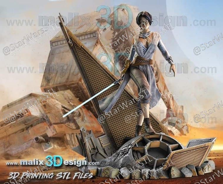 Star Wars - Rey Diorama 3D Sanix