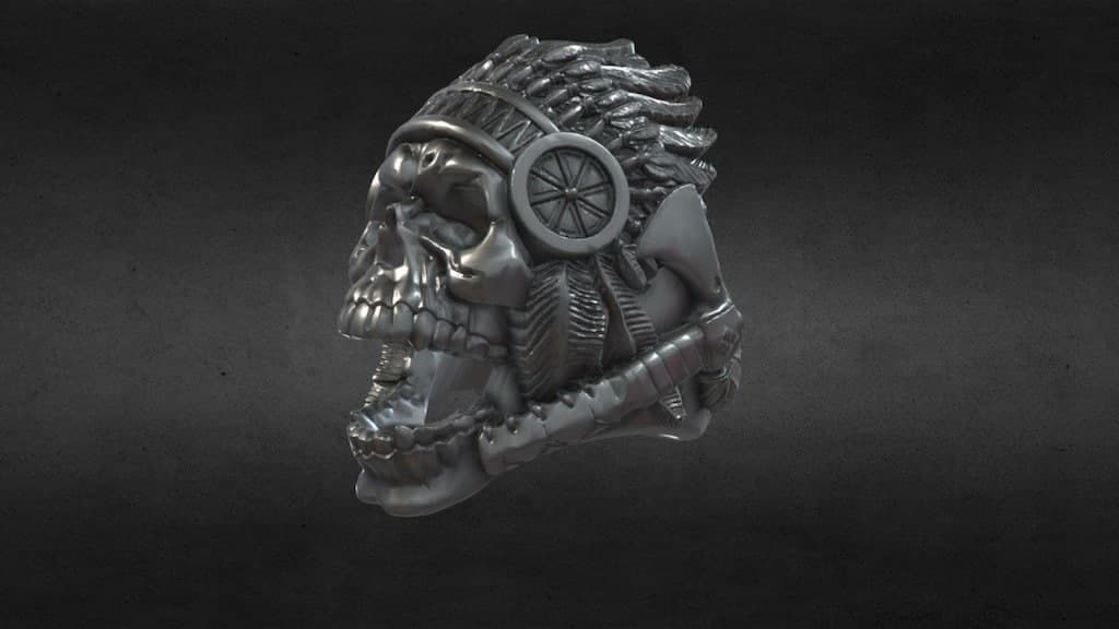 Ring Skull Indian