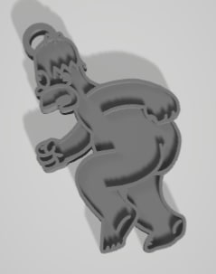 Homer naked keychain