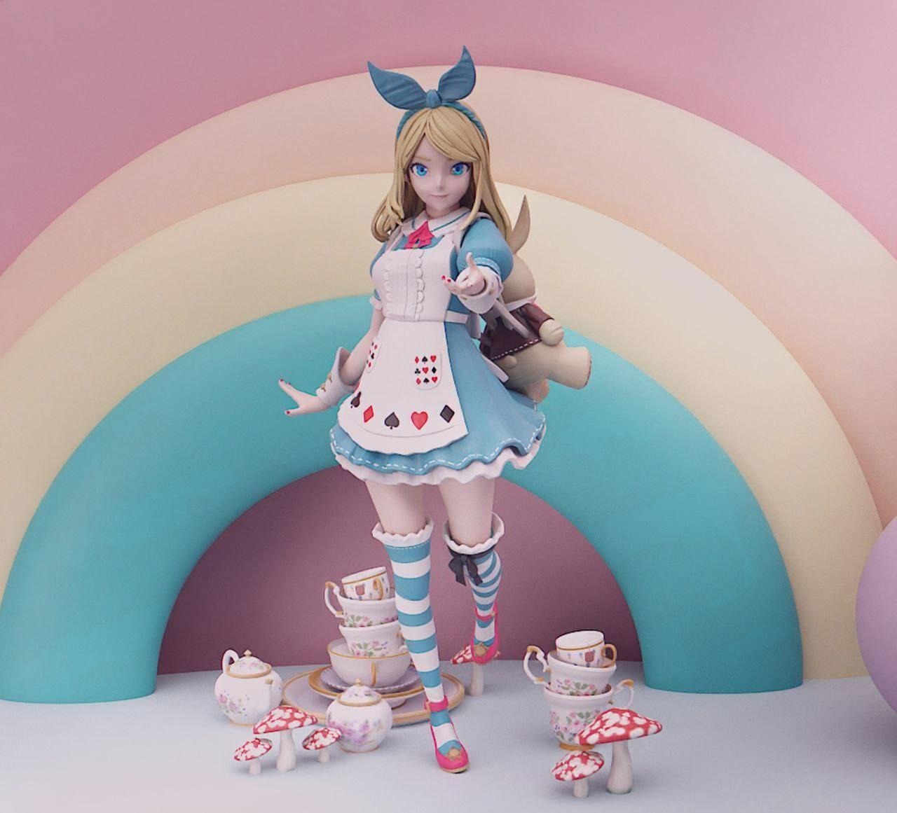Alice With a rabbit on back