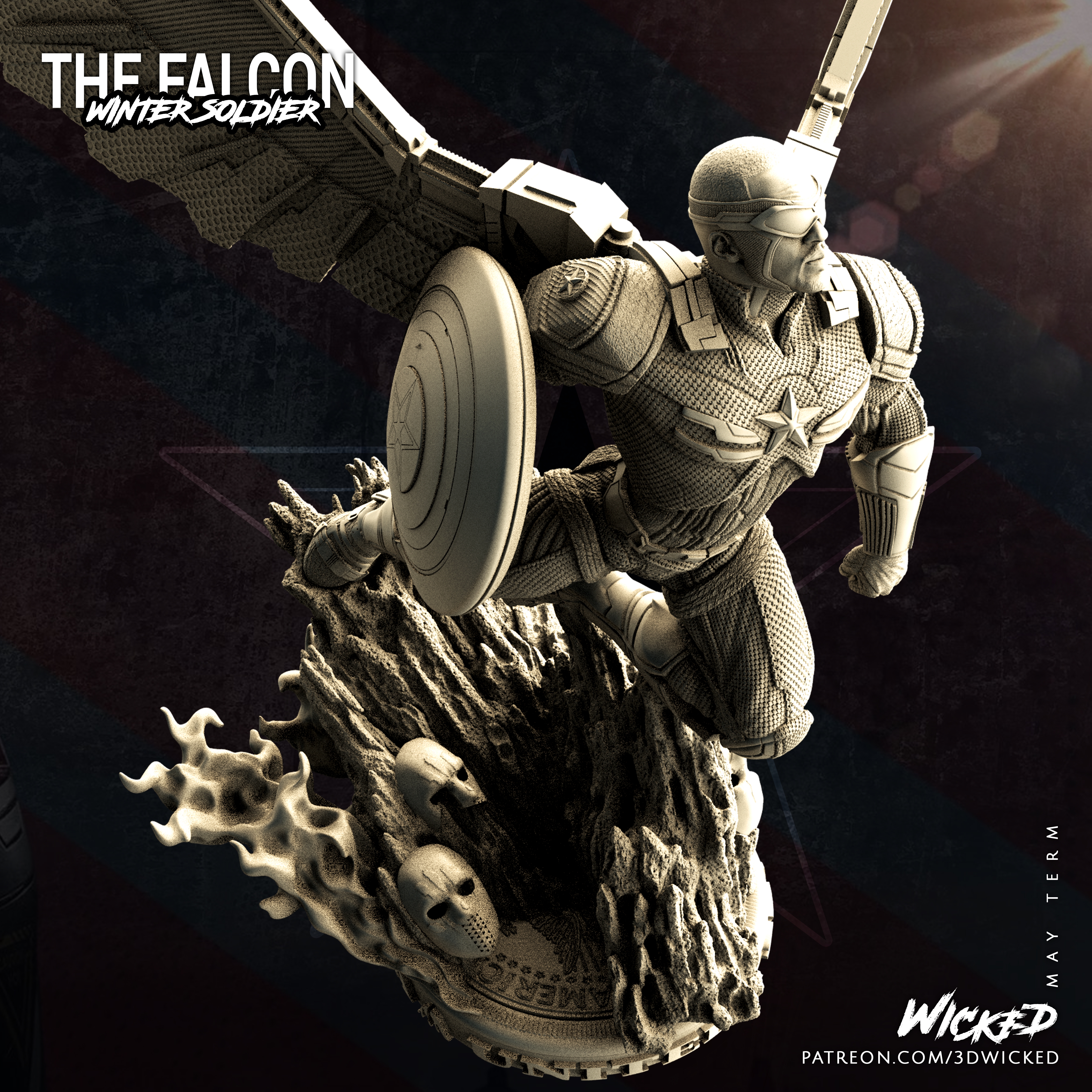 Wicked Falcon Sculpture