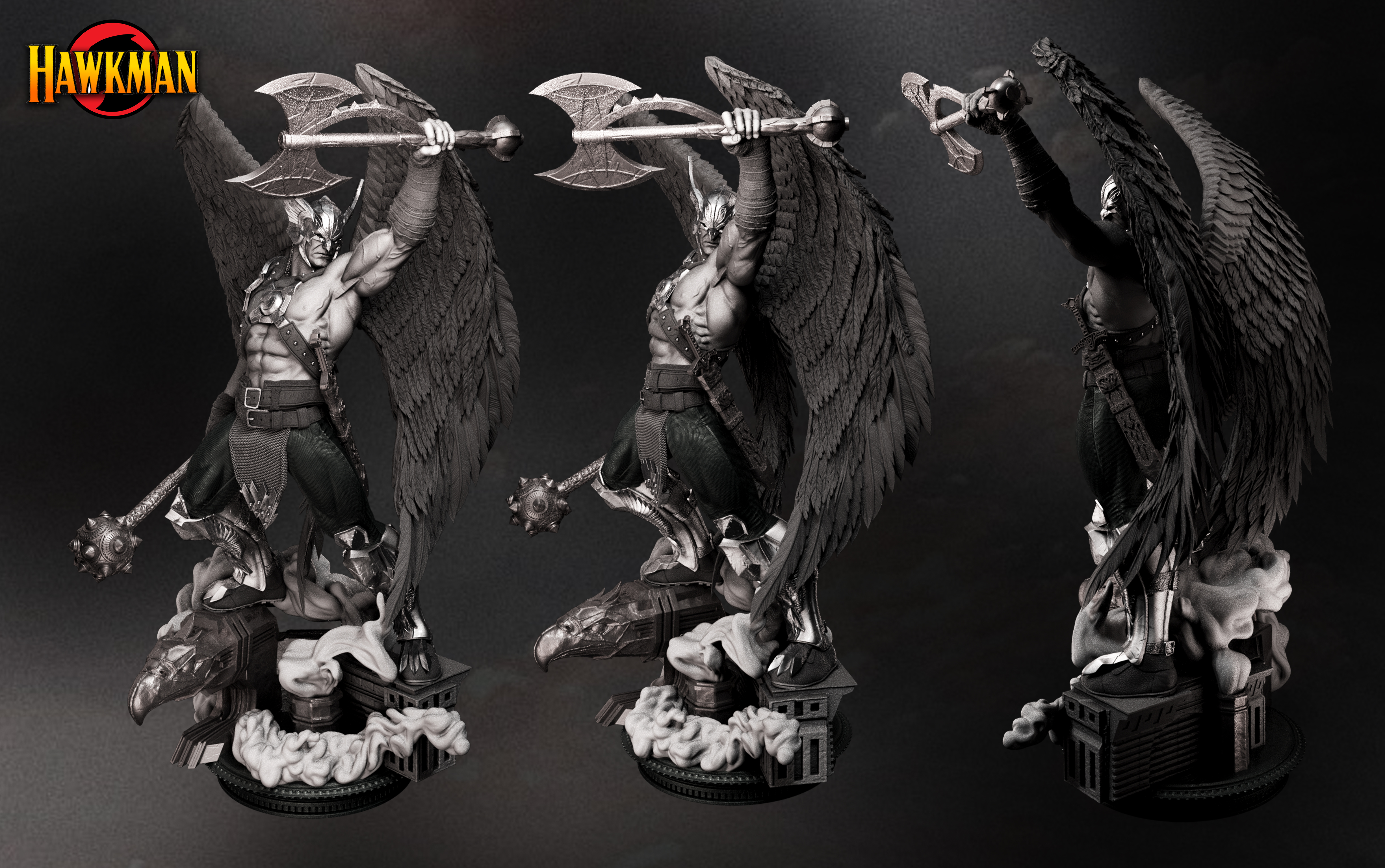 Hawk Man Statue - B3DSERK