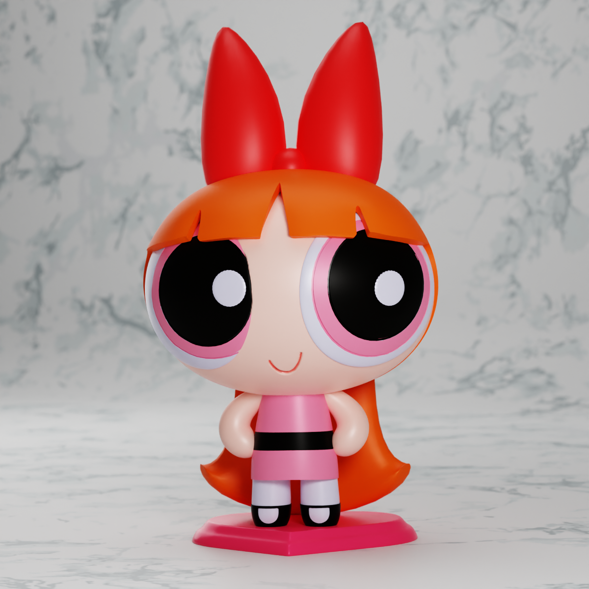POWERPUFF GIRLS STATUE AND KEYCHAIN