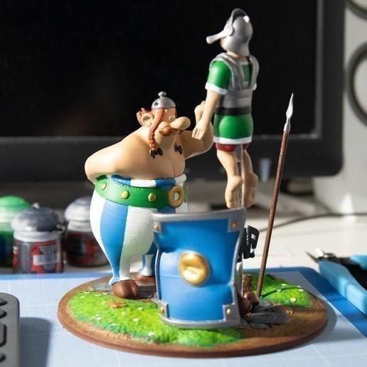 obelix baffe un romain diorama