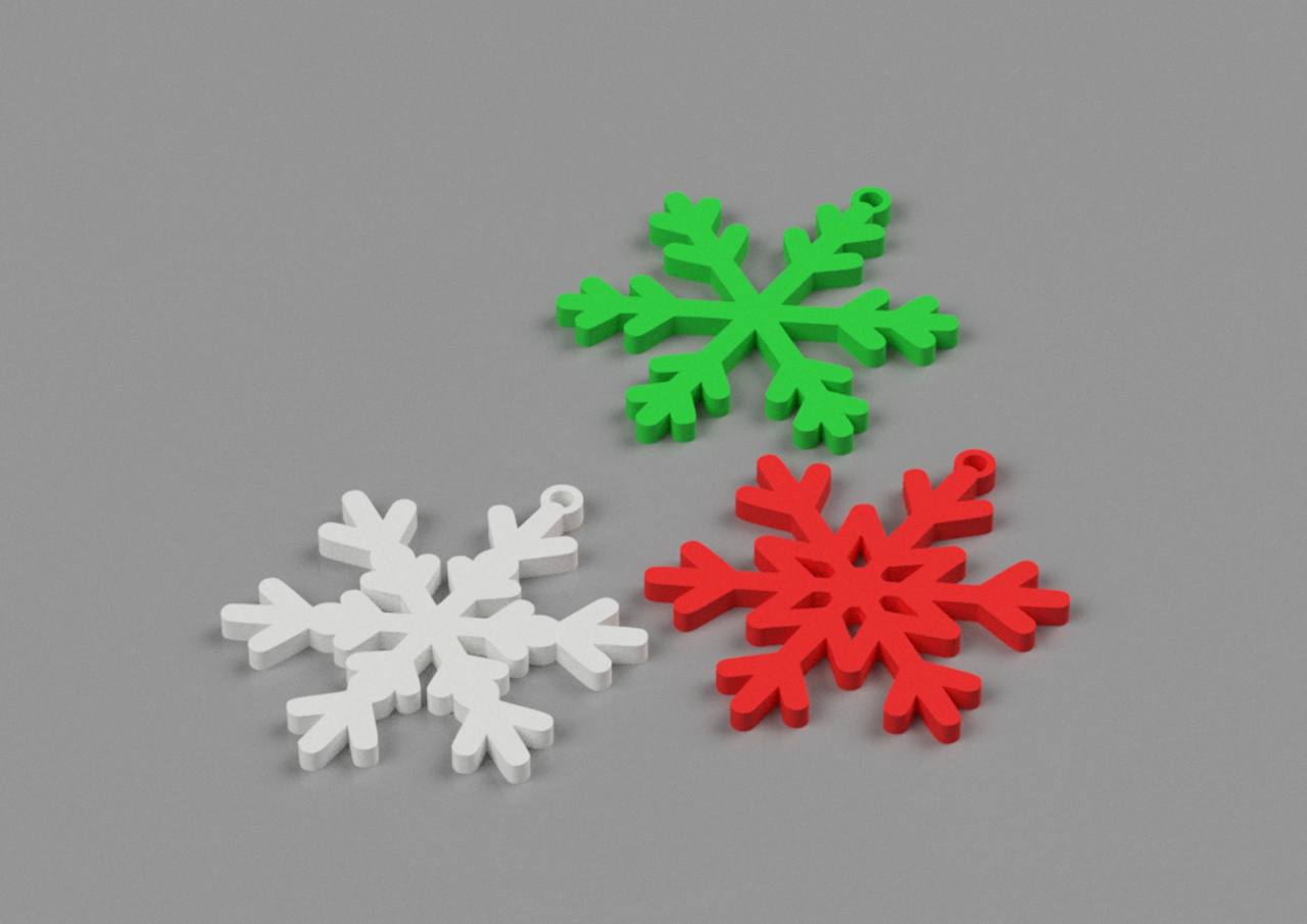 Pingentes de Árvore de Natal 3 Flocos
