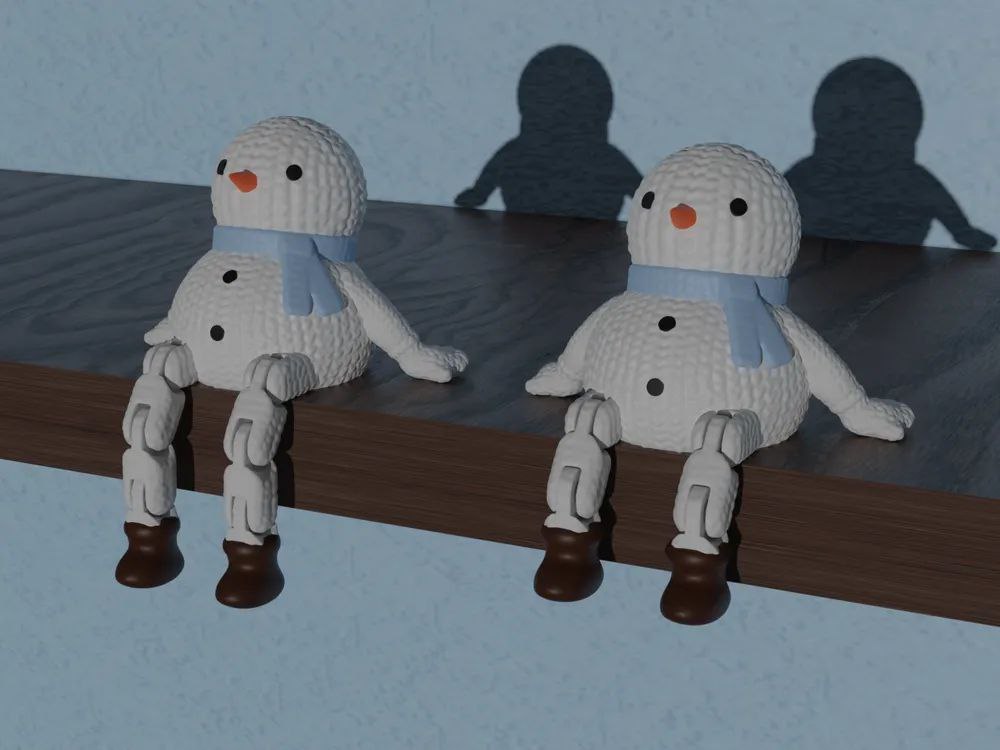 Boneco de Neve de Crochê Articulado (2)