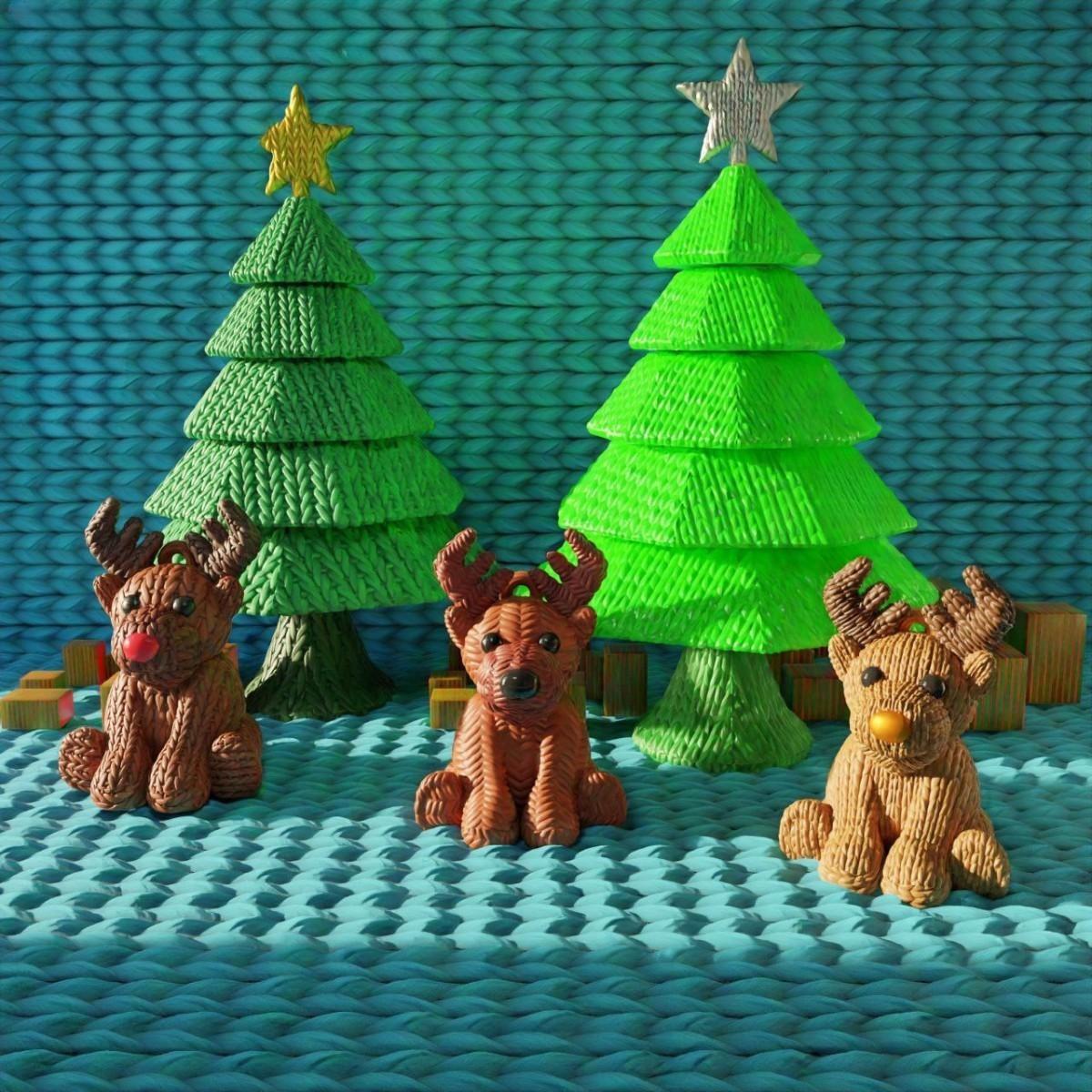Árvore de Natal e Rena Flexível