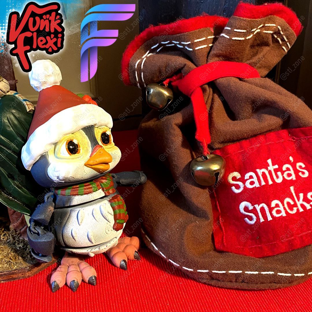 Pinguim de Natal Flexível Chaveiro