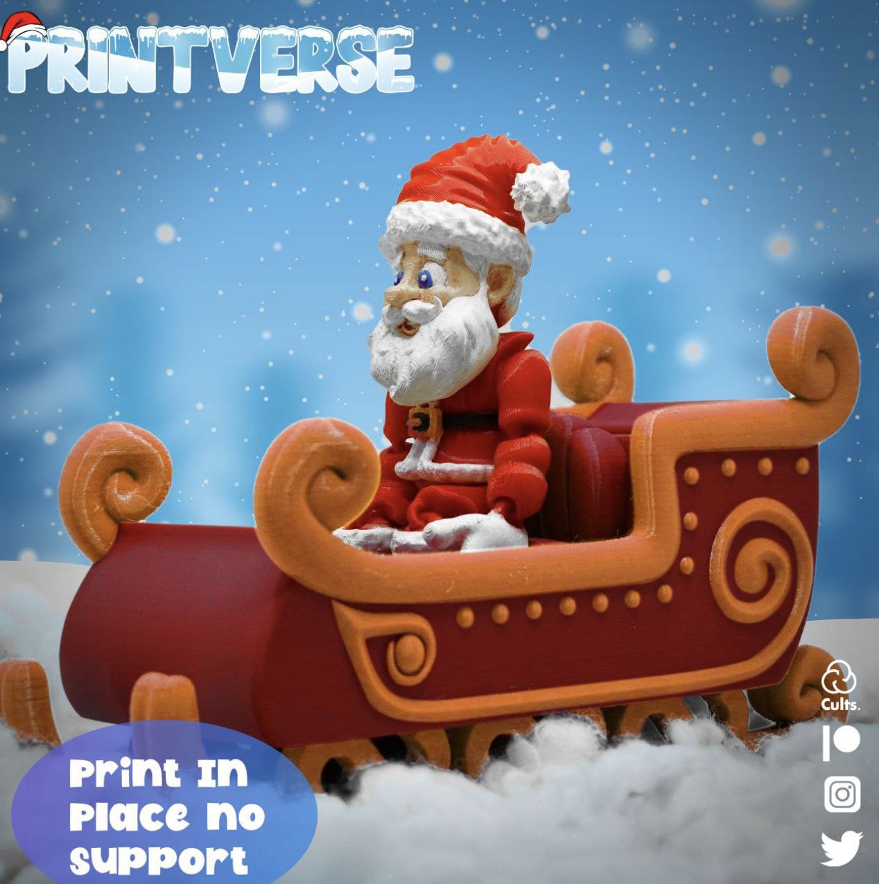 Papai Noel e Trenó Flexível