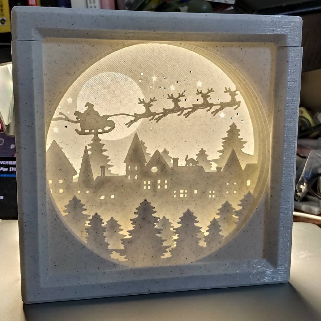 Cena de Natal Estilo Papel com Luminária