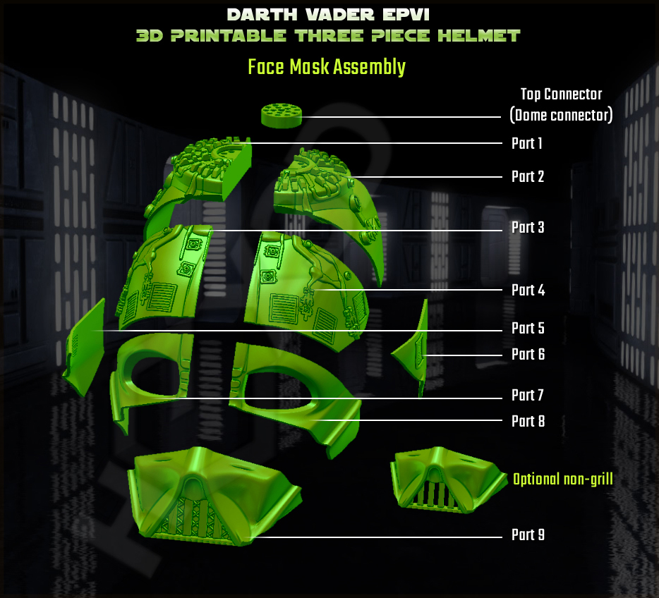Hex3D Vader DeluxePrintable Helmet ALL FILES